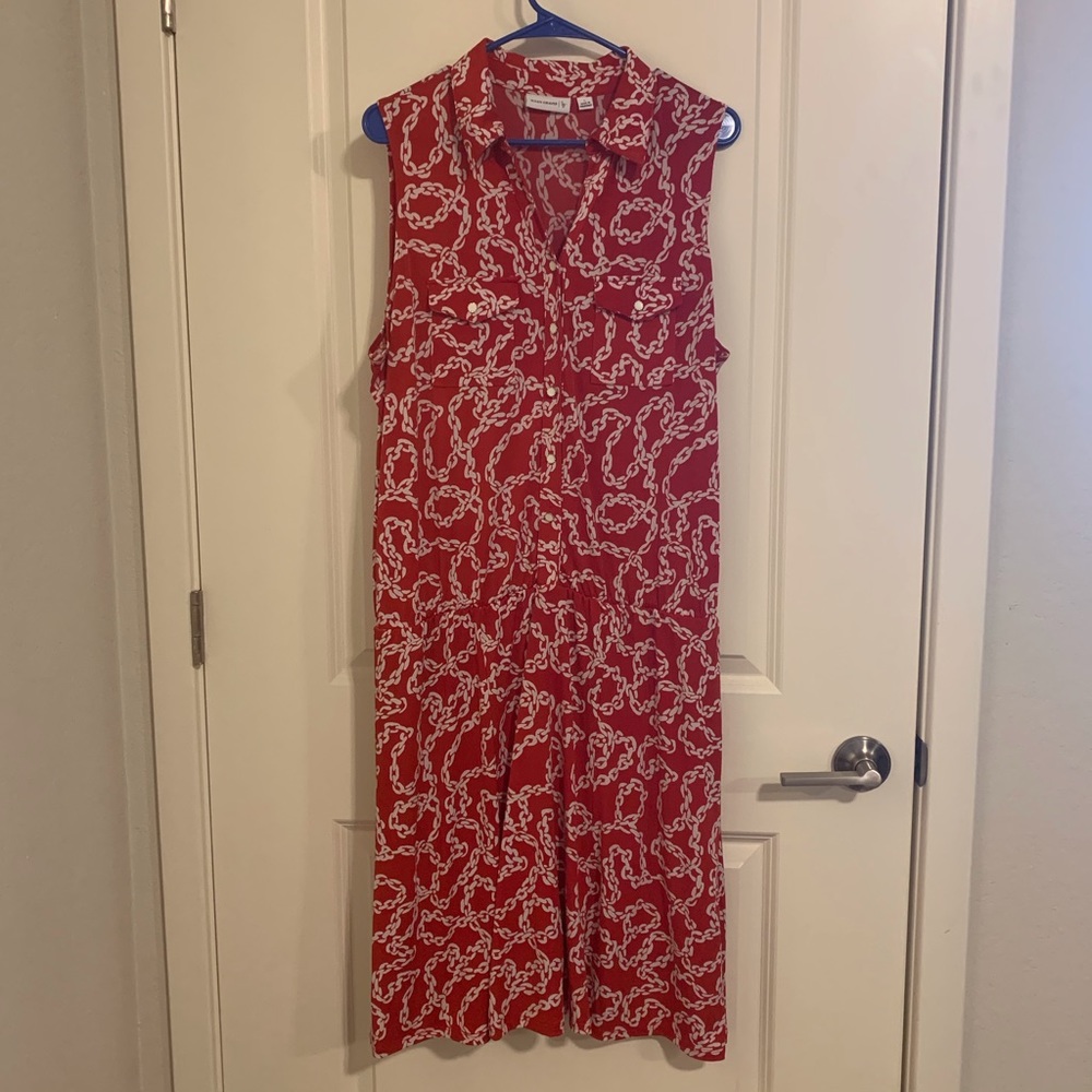 Susan Graver Chain Print Drop Waist Dress